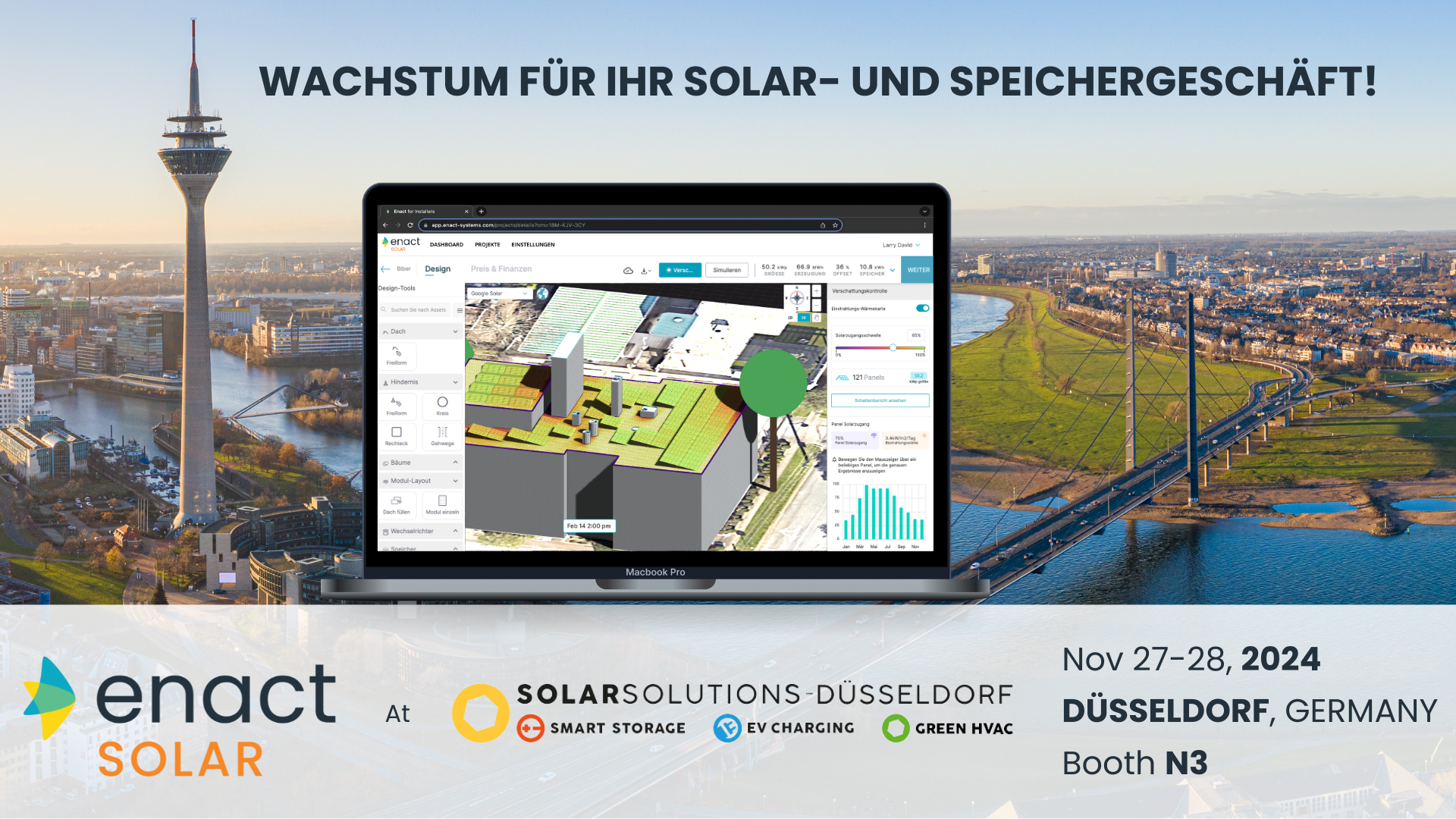 Enact auf der Solar Solutions in Düsseldorf zusammen mit Renusol